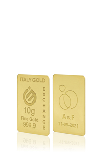 Lingotto Oro 24Kt da 10 gr. per Matrimonio  - Idea Regalo Eventi Celebrativi - IGE Gold